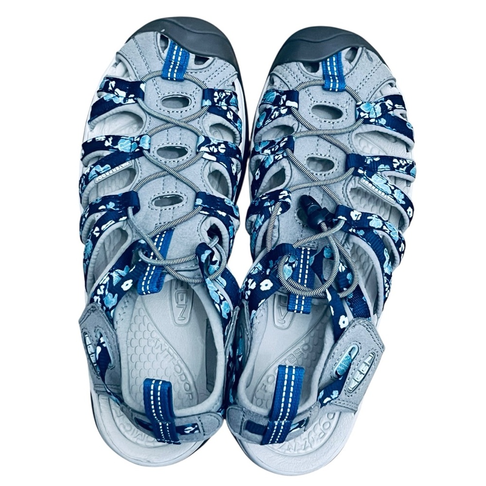 KEEN Fluister Women's Sandal Blue Floral Vapor Waterproof Hiking Shoes Sz 8.5 - Picture 7 of 13